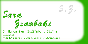 sara zsamboki business card